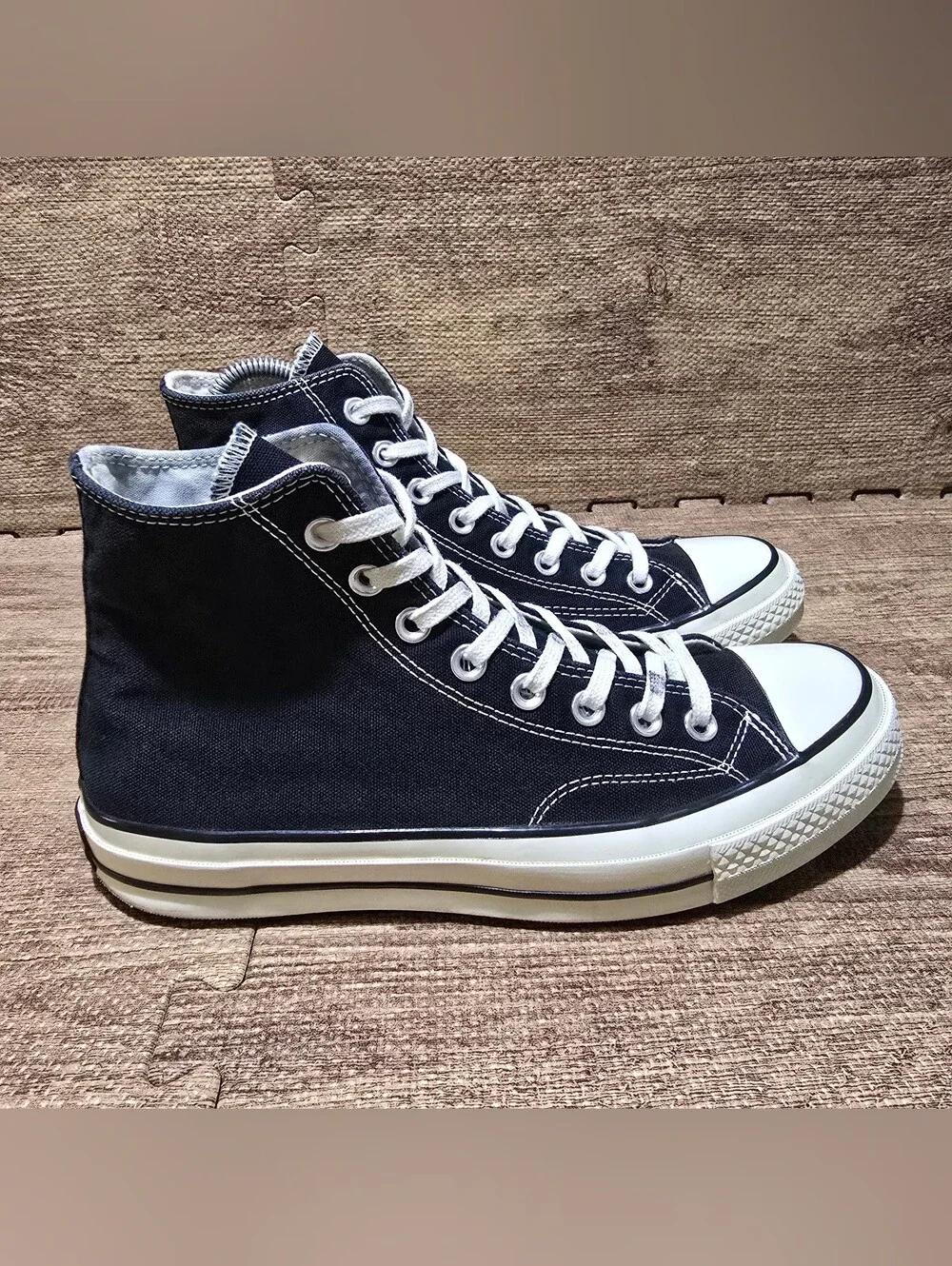 Converse Chuck 70 Hi Black Canvas High Top Sneakers 162050C Men 7.5 Women 9.5